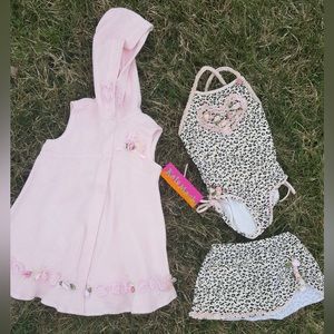 3pc Swimsuit Set by Kate Mack sz 5
